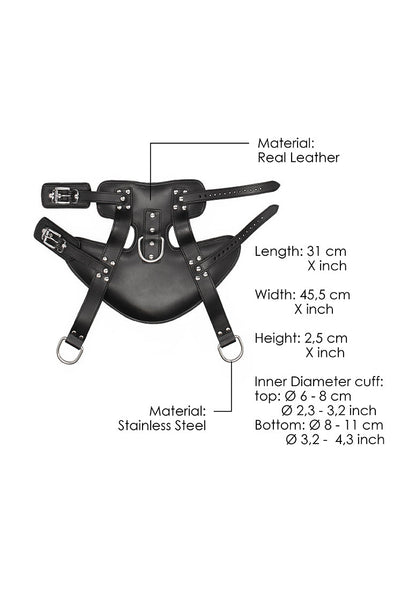 Suspension Cuffs Saddle Leather Heavy Duty - Black