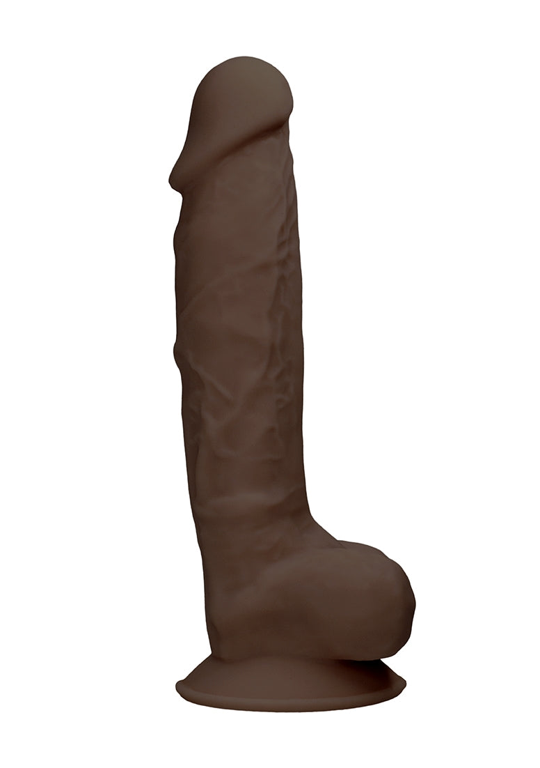 Silicone Dildo With Balls - 22,8 Cm - Brown