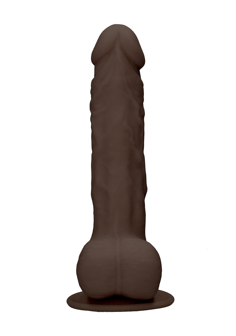 Silicone Dildo With Balls - 24 Cm - Brown