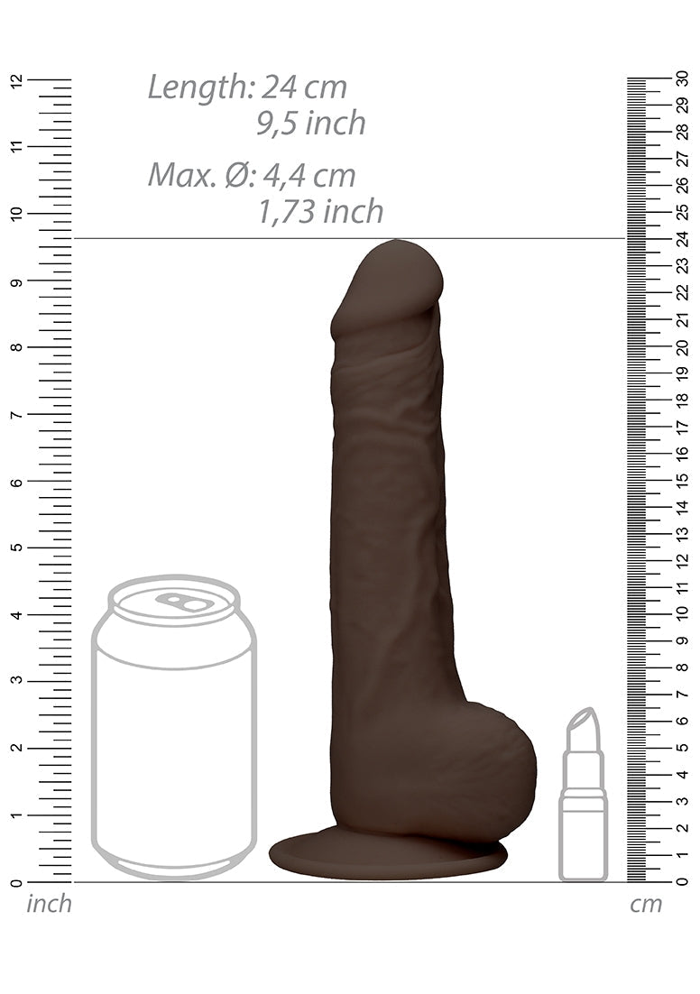 Silicone Dildo With Balls - 24 Cm - Brown