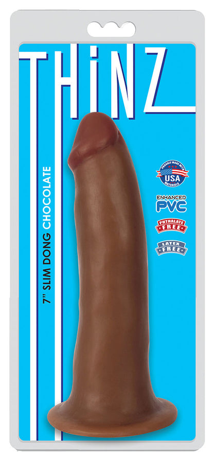7" Slim Dildo - Chocolate