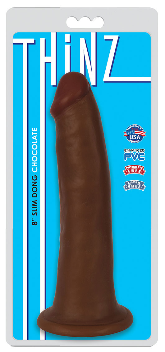 8" Slim Dildo - Chocolate