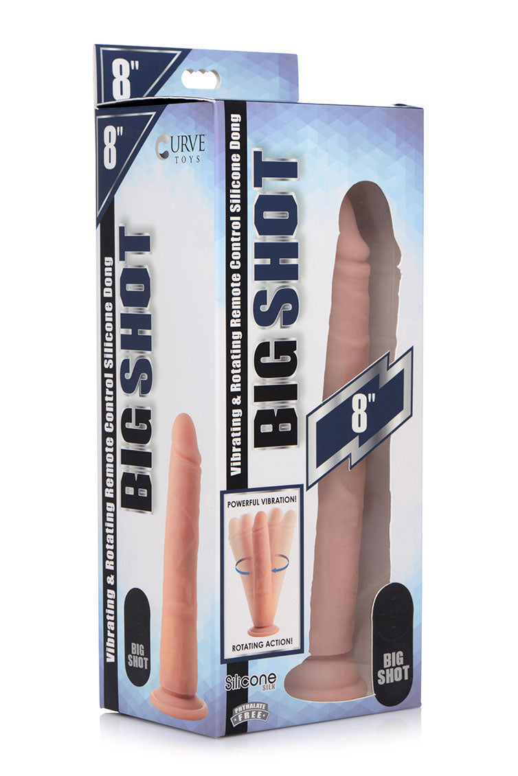 Big Shot 8" Rotating Rechargeable Liquid Silicone Dong Without Balls