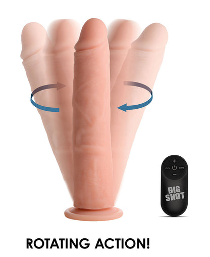 Big Shot 9" Rotating Rechargeable Liquid Silicone Dong Without Balls