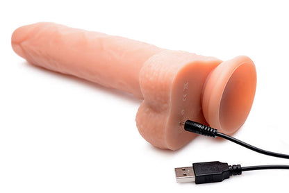Big Shot 8" Rotating Rechargeable Liquid Silicone Dong With Balls