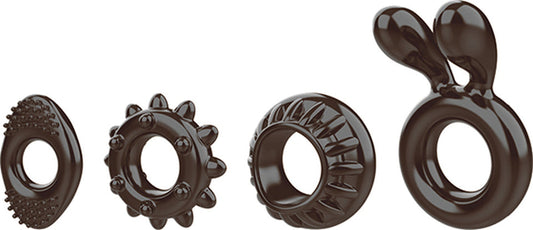 Ring My Bell Set of 4 Stretchy cock Rings - 5 Year Warranty